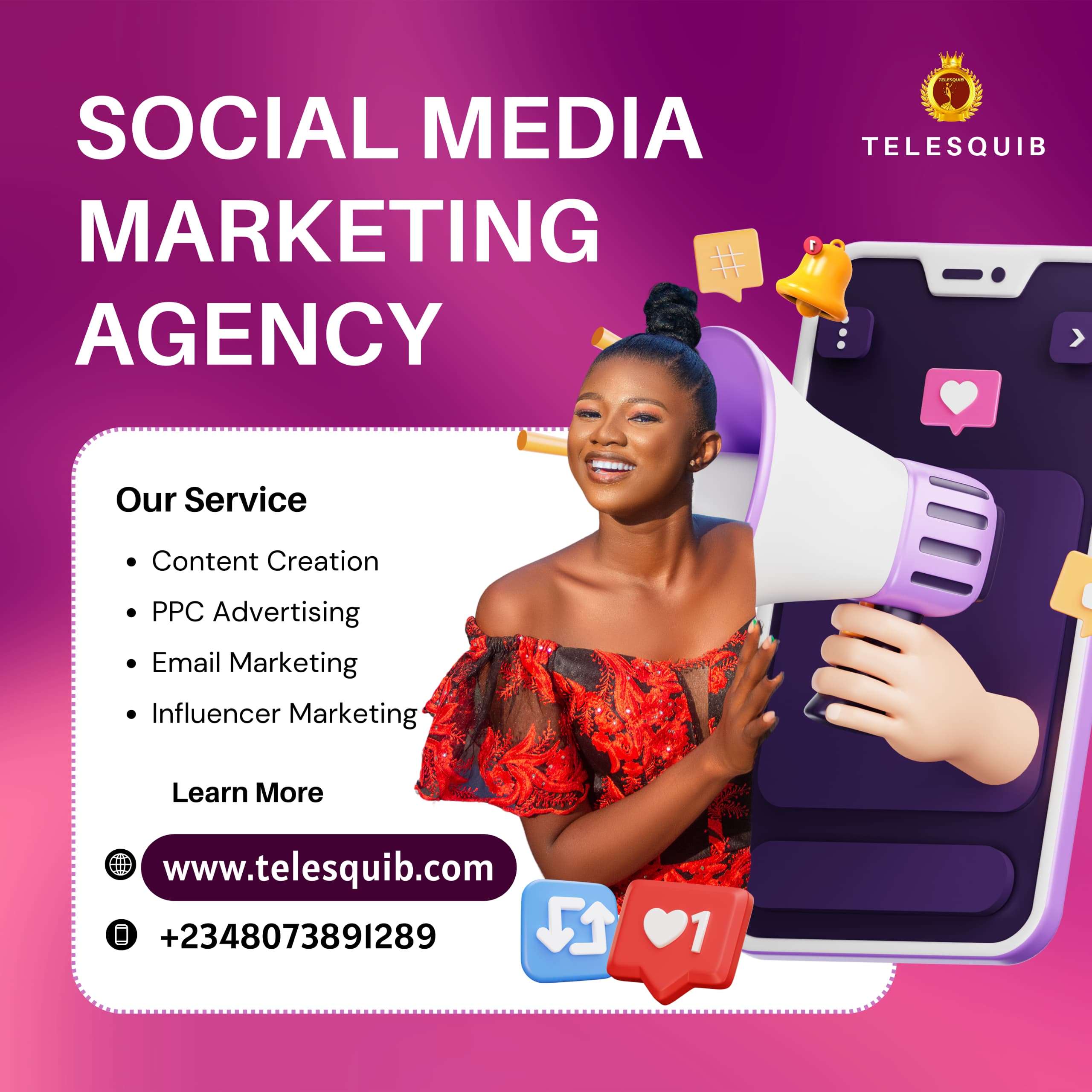 How do TELESQUIB use social media to promote your business?